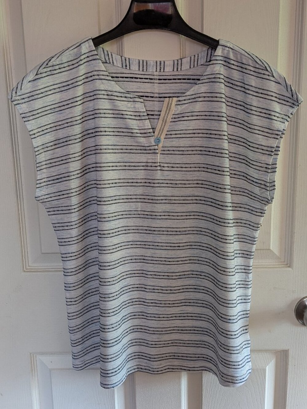 Talbots blue striped sleeveless top